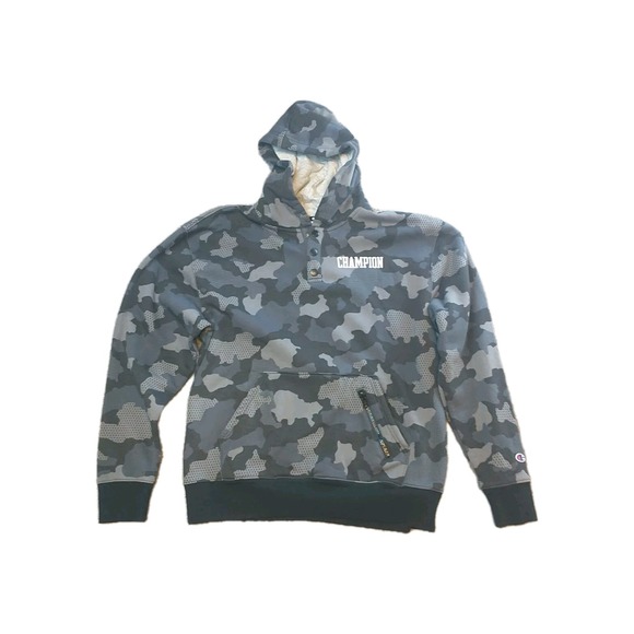 Champion Fleece Camo Sweatshirt Mens Large Hoodie Jacket Sports Outdoors - Picture 1 of 13